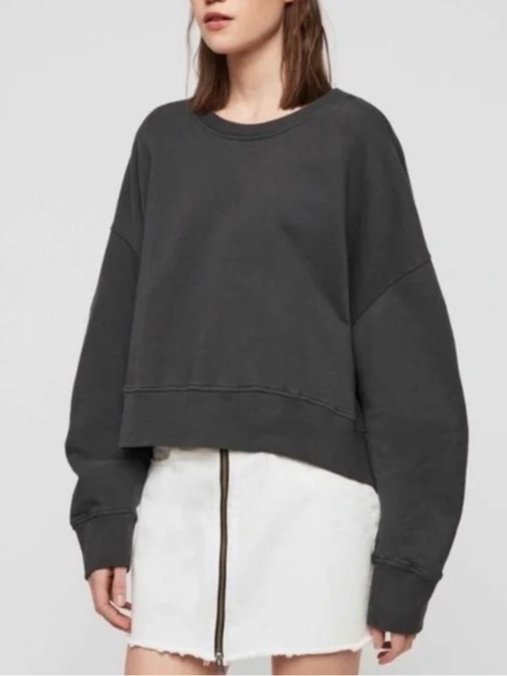 ✨AllSaints Marna Ruched Sleeve Sweatshirt✨ - Picture 2 of 11